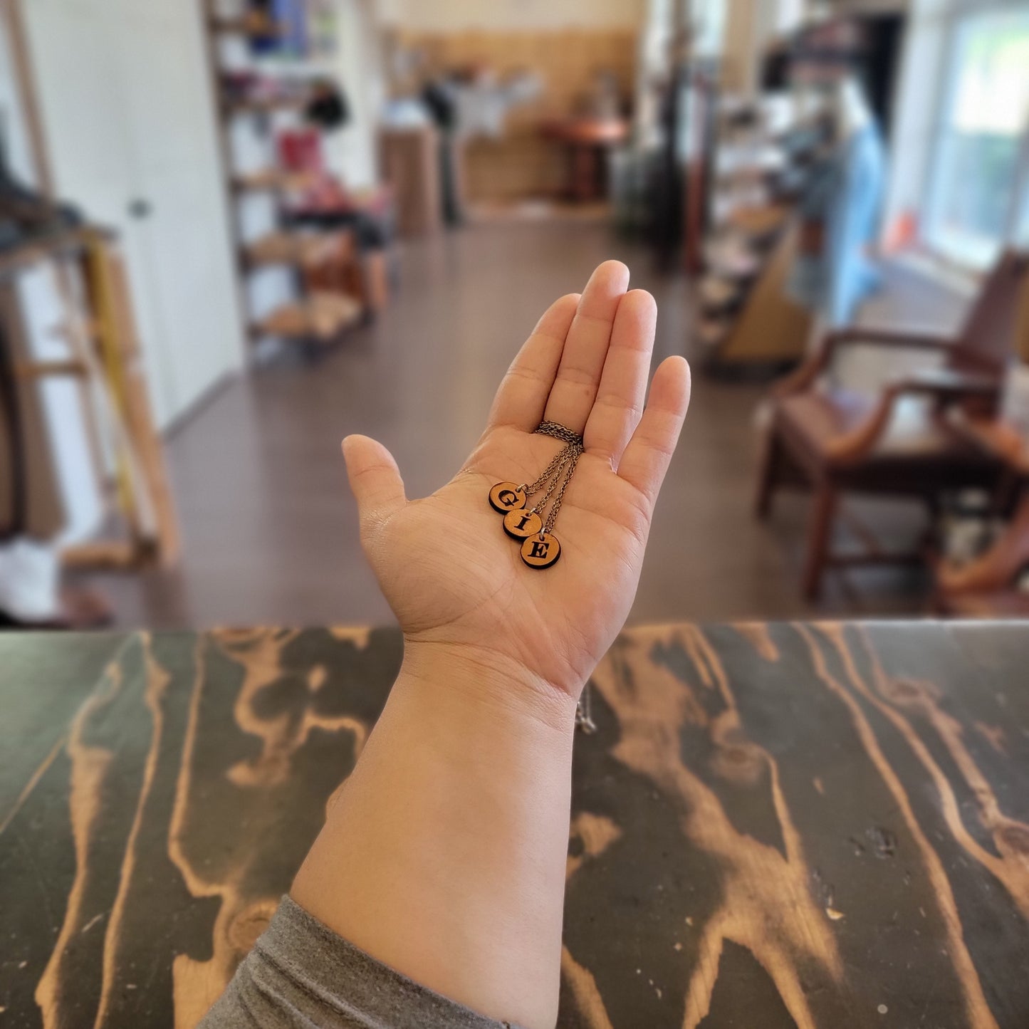 LEATHER INITIAL NECKLACE